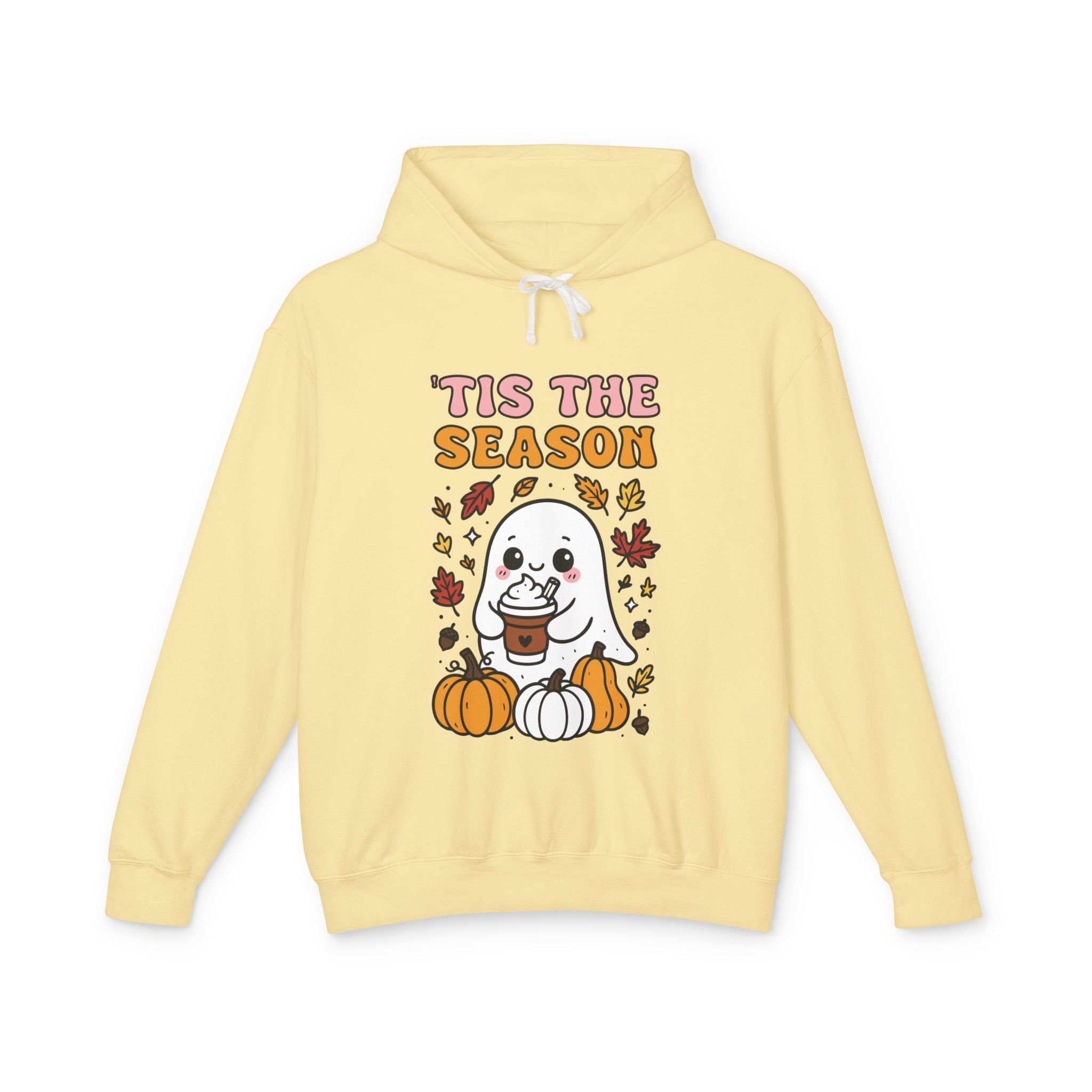 Cozy Halloween Season Hoodie - Cute Ghost Design Fall Sweatshirt