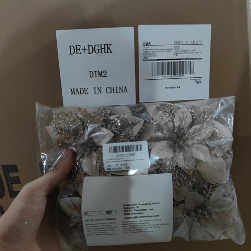 gold poinsettia flowers decorations