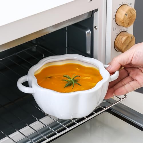 Beautiful white pumpkin shaped Dutch oven pot - fall bakeware - fall kitchen accessories