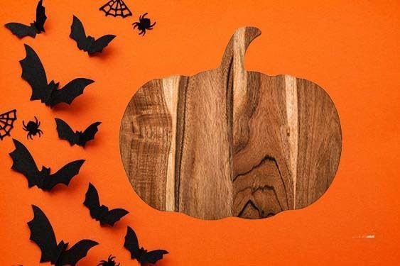 Pumpkin Shaped Wood Cutting Board - Halloween Kitchen Accessories