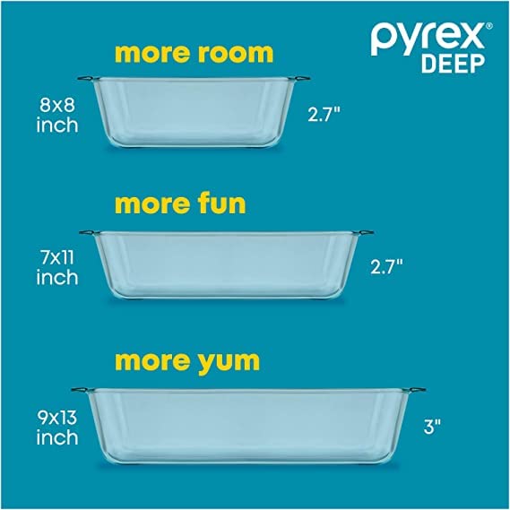 pyrex baking dish sizes