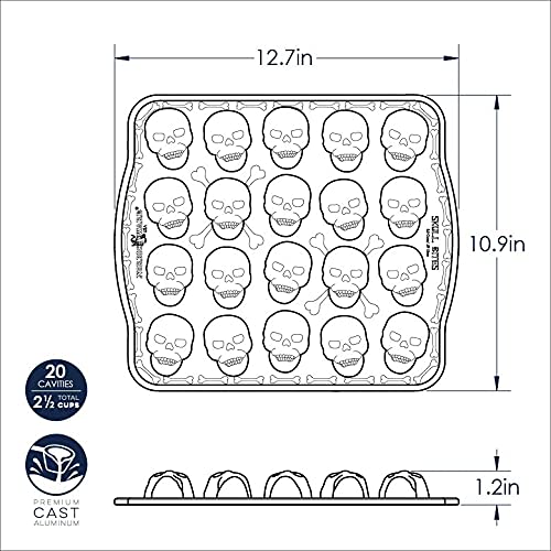 skull cake baking pan size