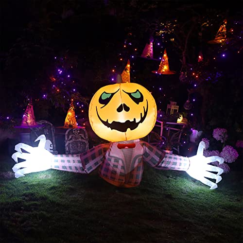 Spooky light up pumpkin inflatable Halloween decoration