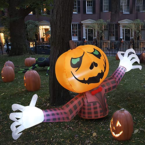 7 FT Long Halloween Inflatable Pumpkin Ghost Yard Decoration