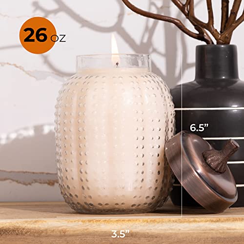Fall candle with decorative pumpkin jar