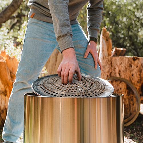 stainless steel smokeless fire pit with removable ash pan