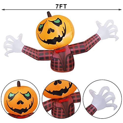 7 FT Long Halloween Inflatable Pumpkin Ghost