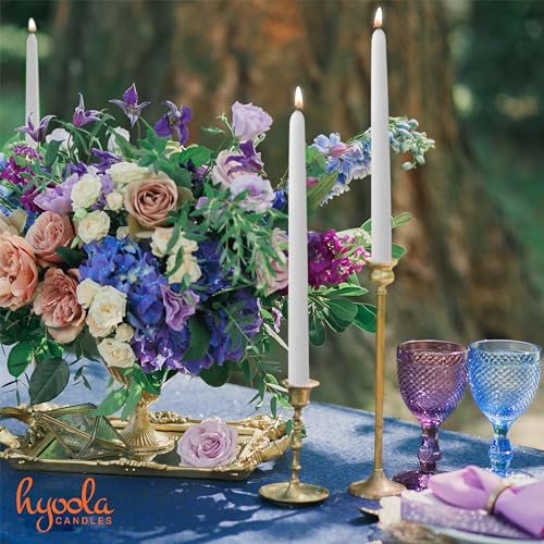 table setting with white unscented candles
