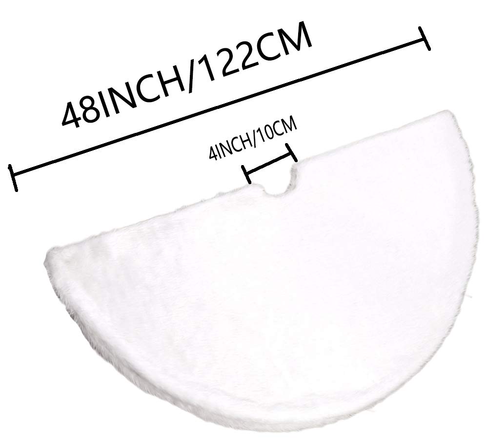 48 inch white Christmas tree skirt