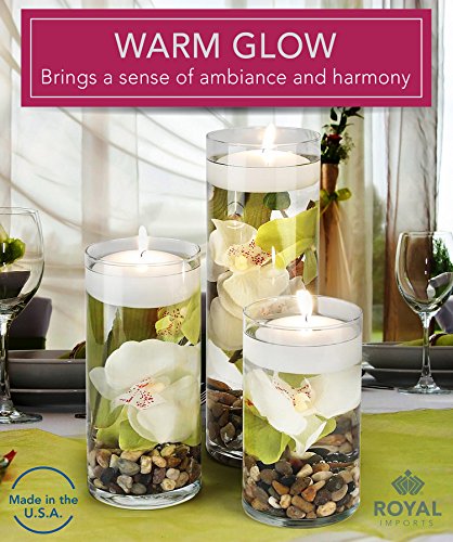 12 Piece White Floating Candles Set with warm glow