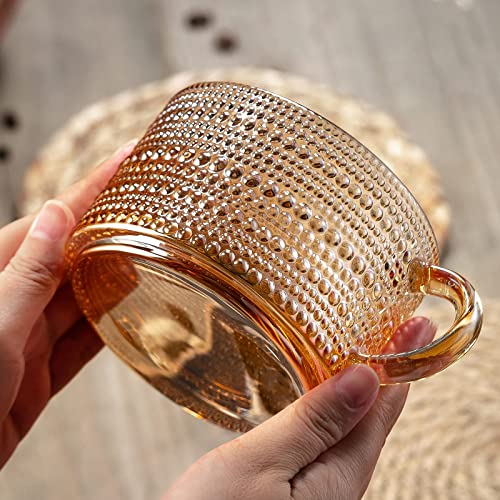 Amber Vintage Coffee Mug with Embossed Design