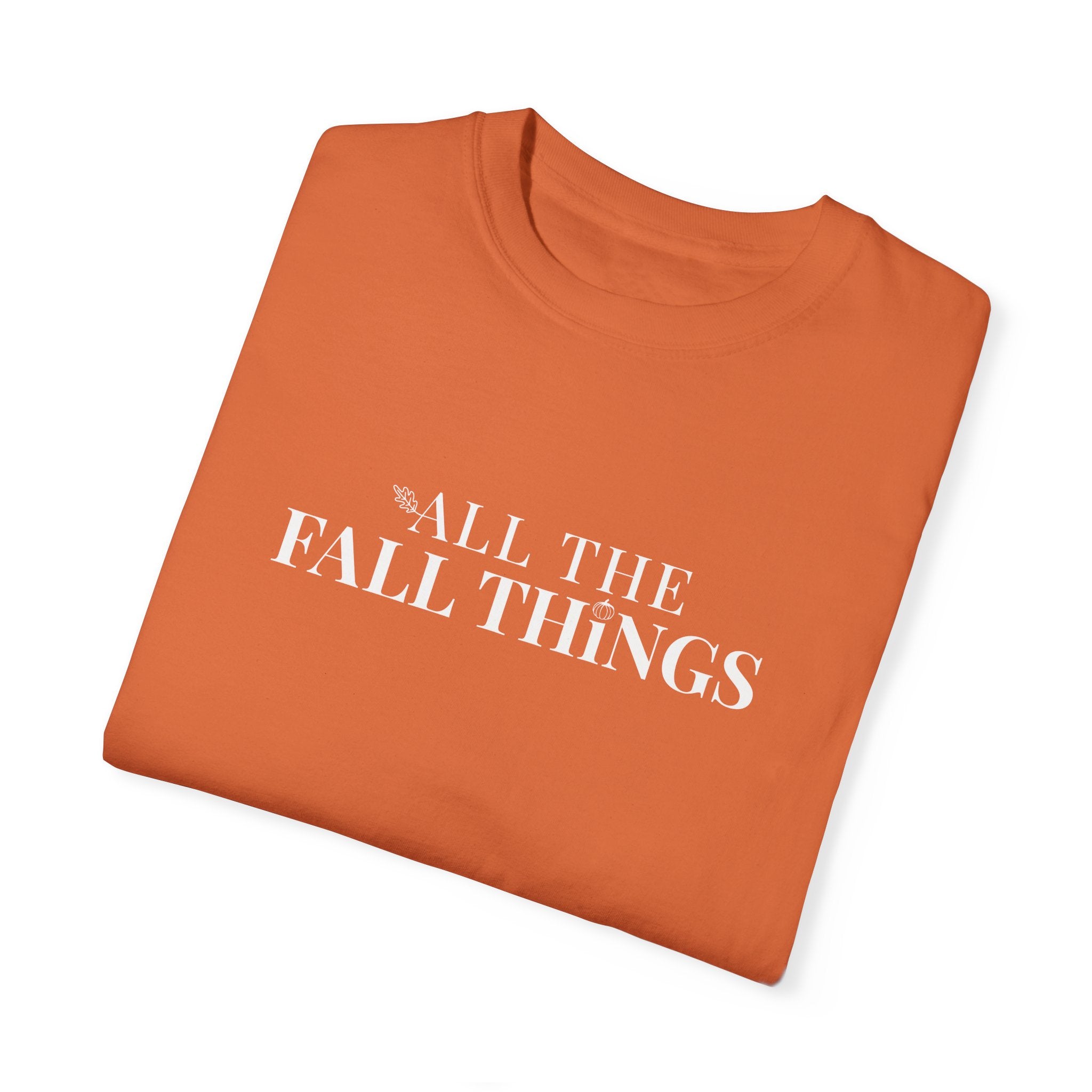 All The Fall Things Brand Logo T-shirt Burnt Orange Folded