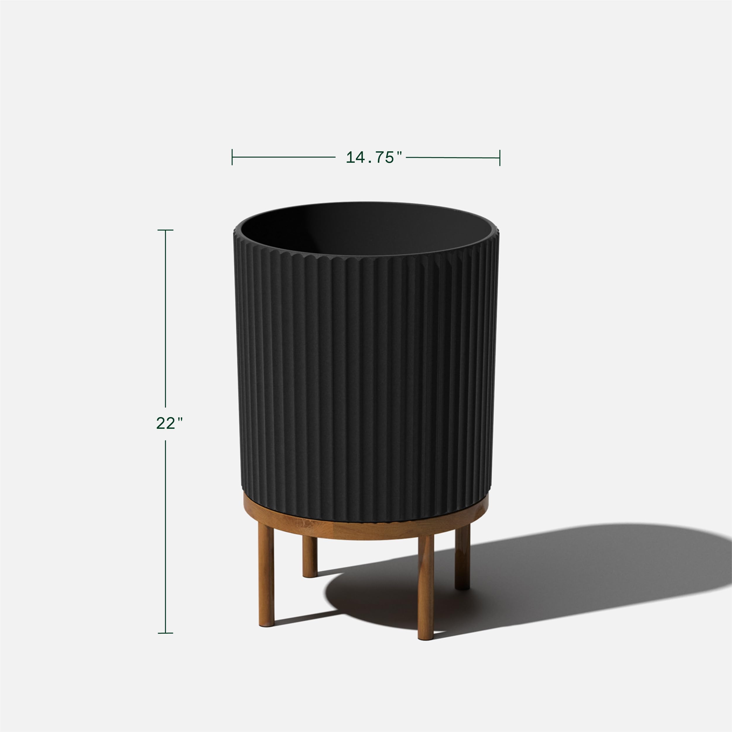 black planter pot with stand size