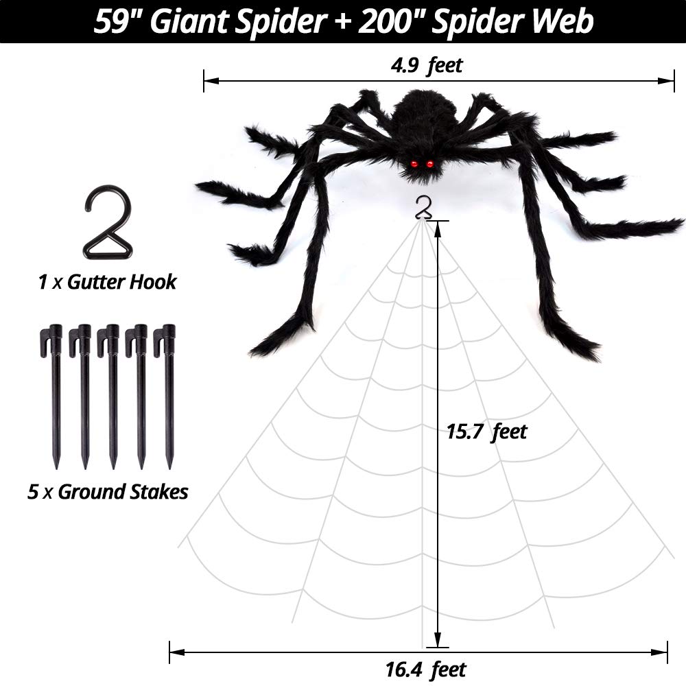 Halloween outdoor spider decor