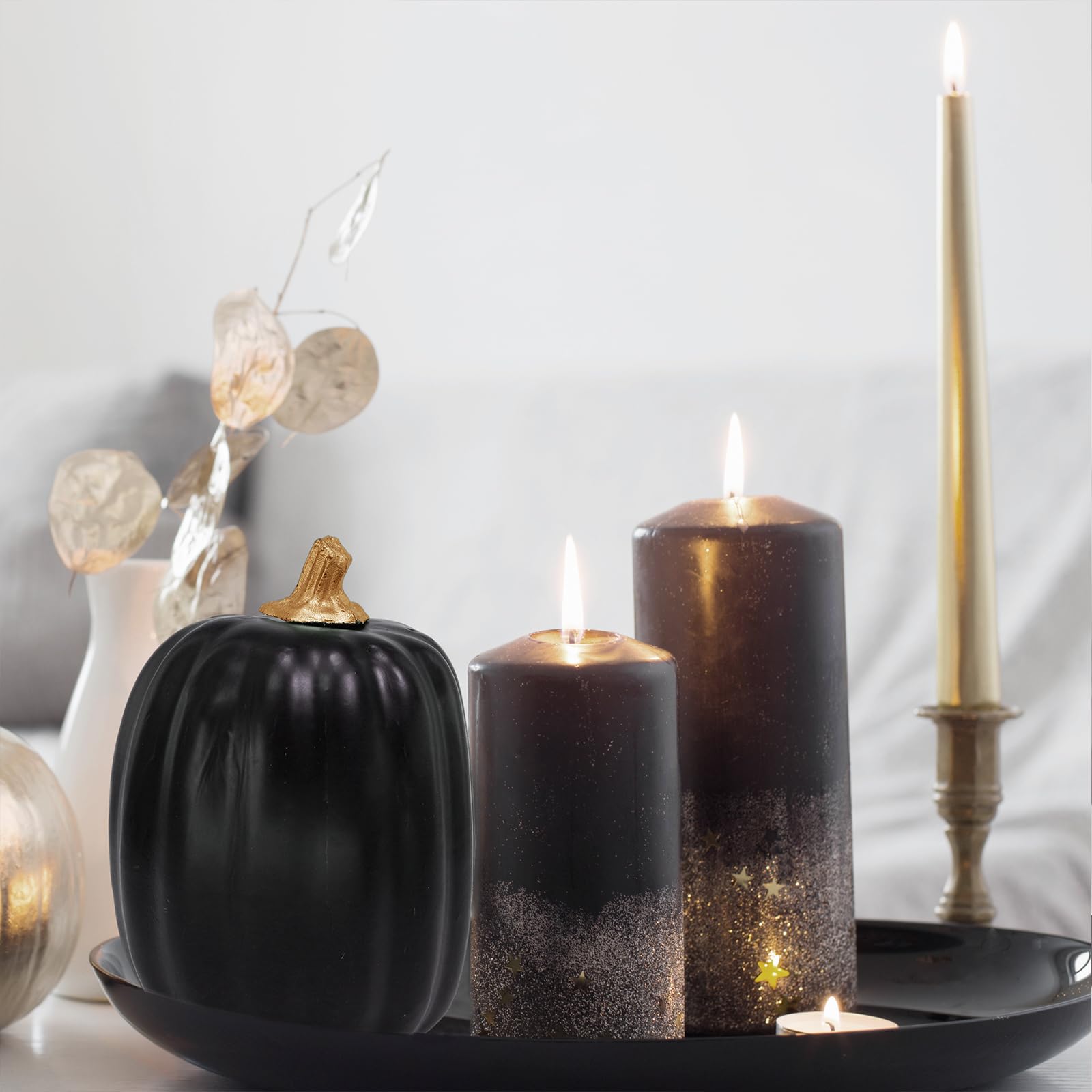 artificial black pumpkin decor