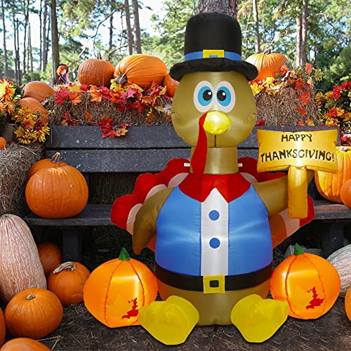 Inflatable turkey decoration for Thanksgiving