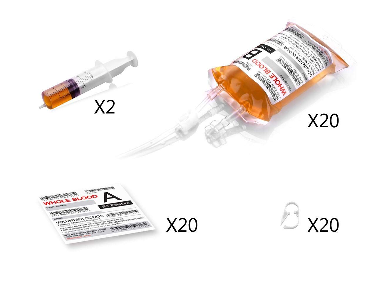 package includes 20 Halloween decorative blood bags for drinks