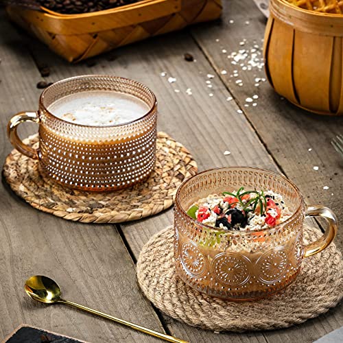 Amber glass mug set