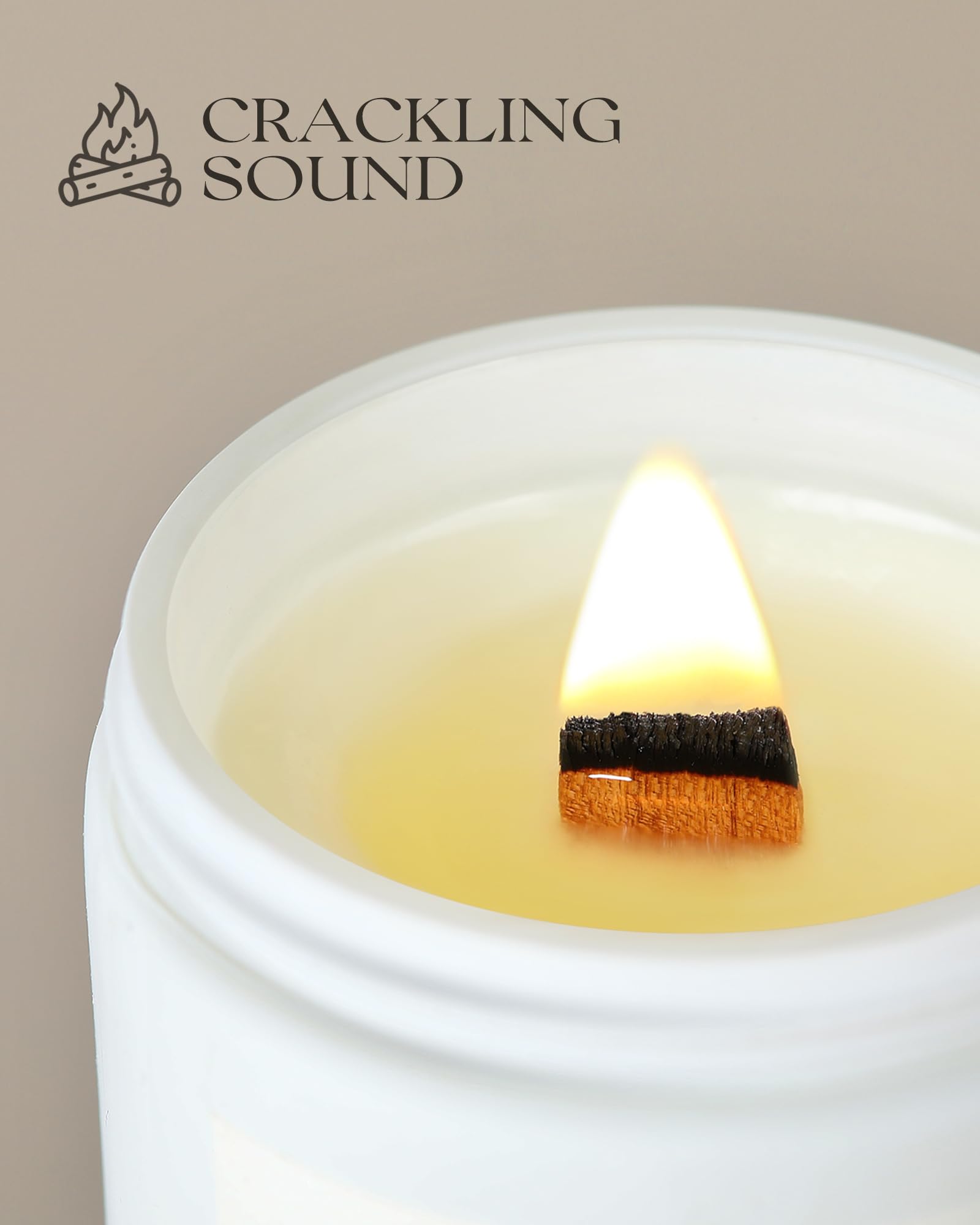 crackling sound wood wick candle