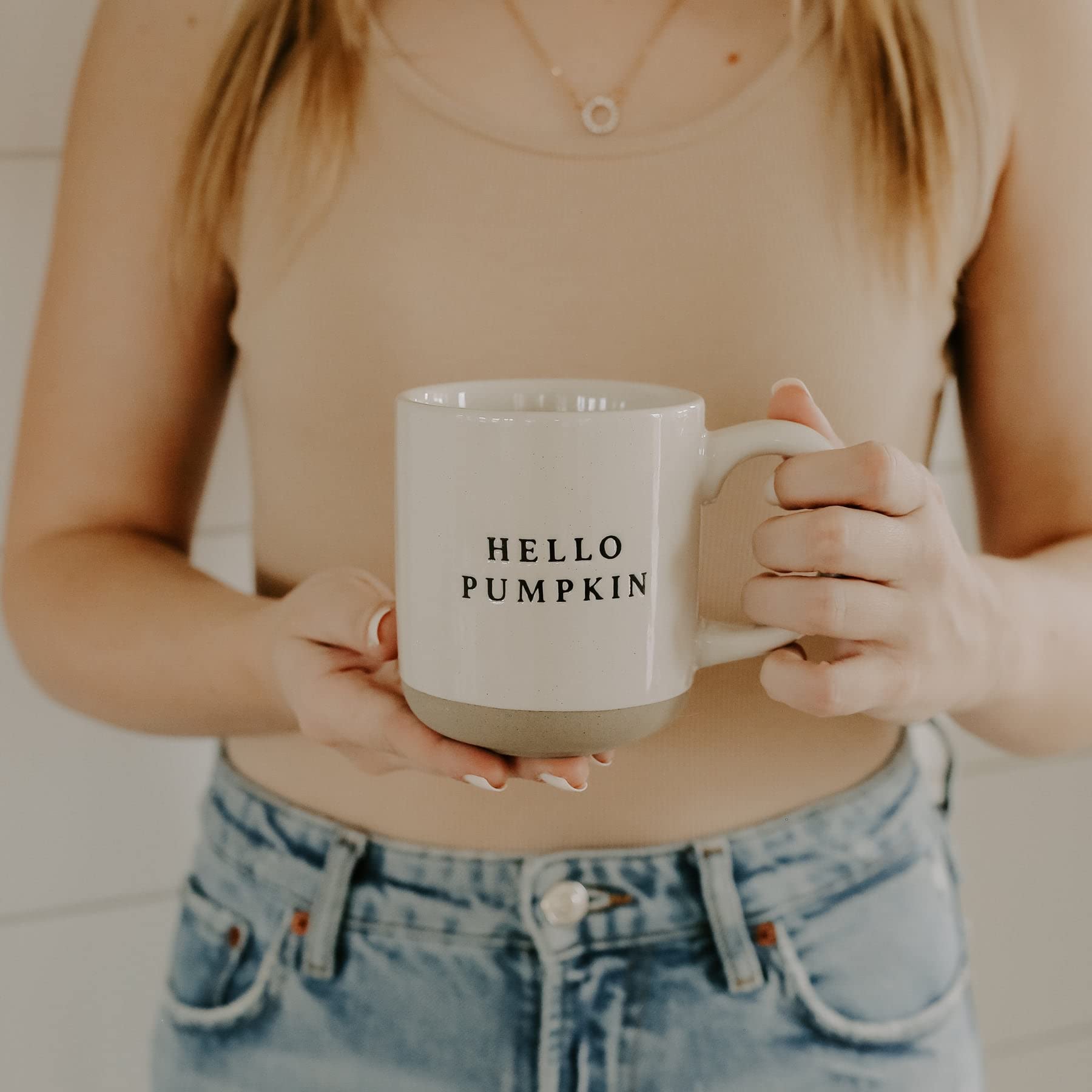 block font hello pumpkin coffee mug