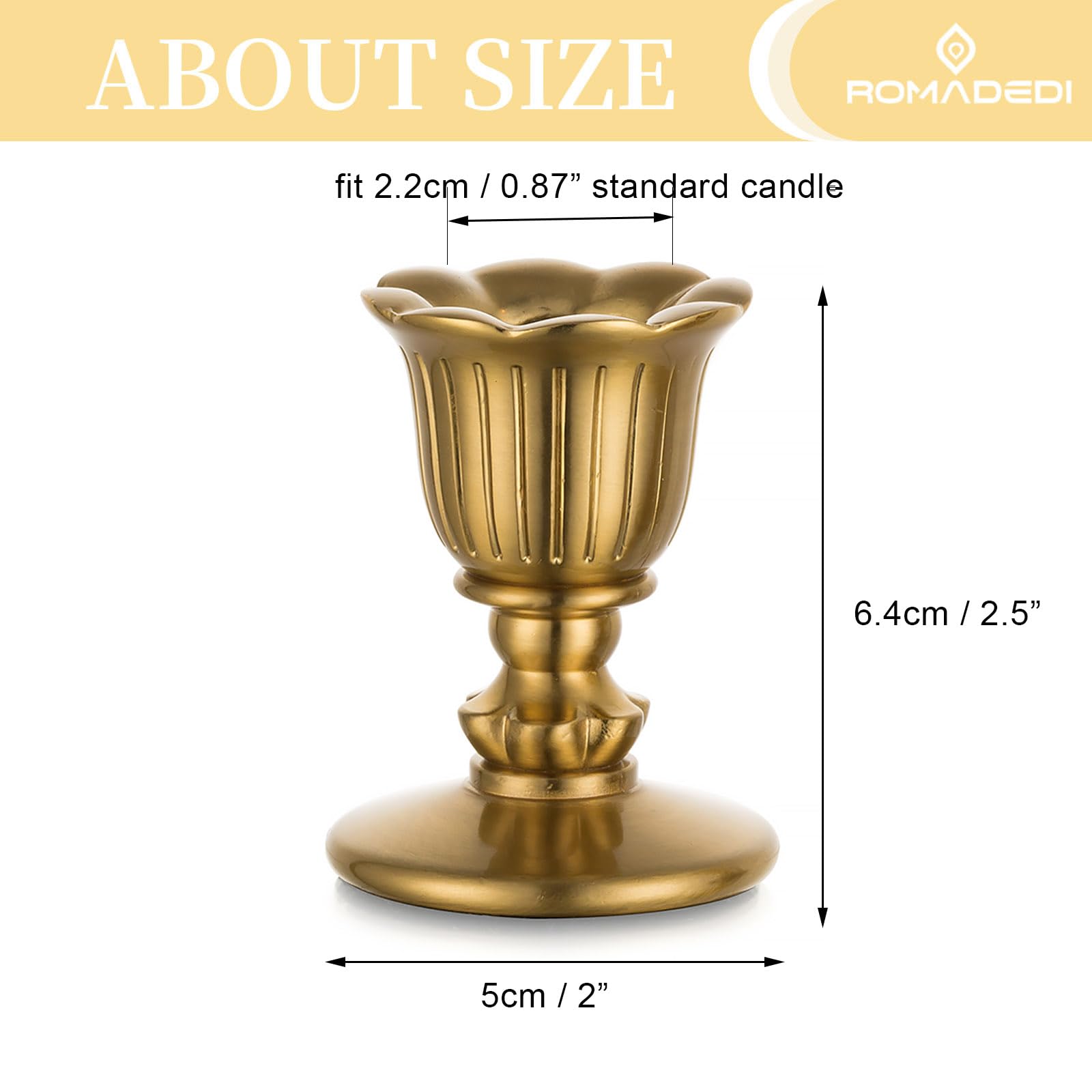 Set of 2 Vintage Brass Candlestick Holders