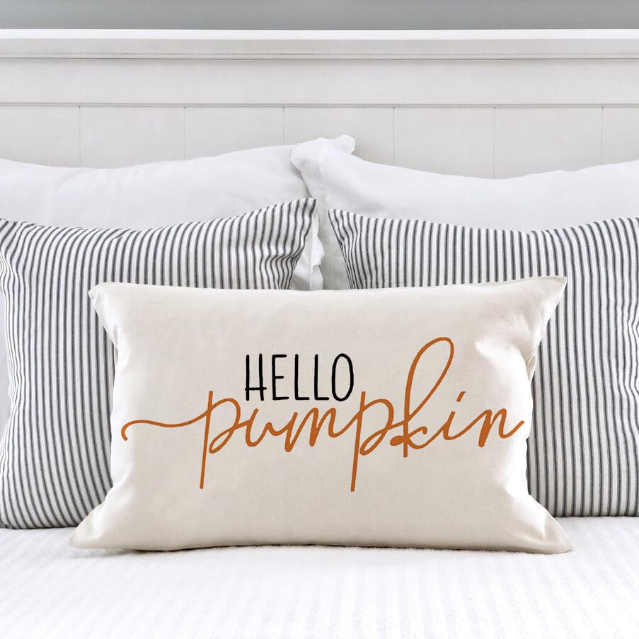 fall pillow cover with wording