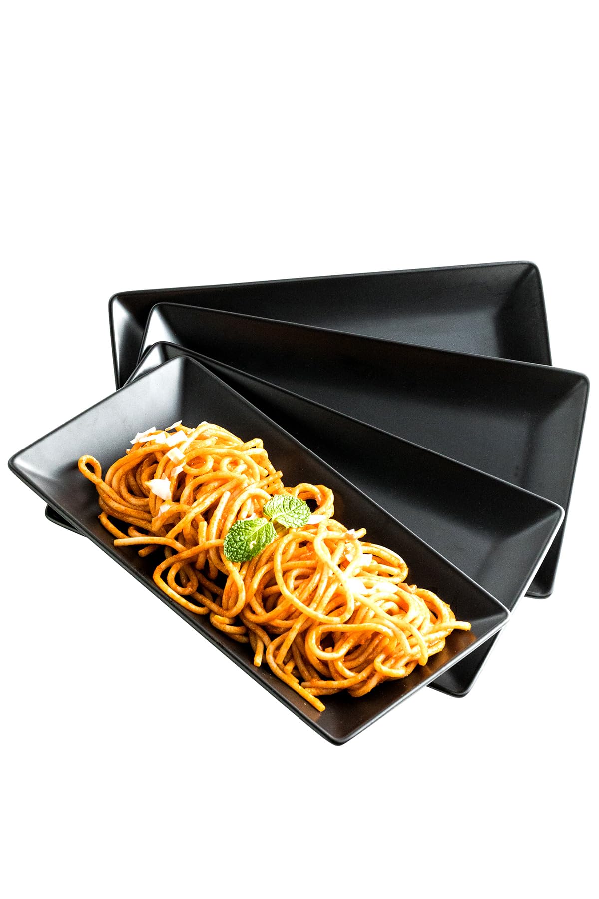 4 Pack Serving Platters, 10” Porcelain Serving Tray Rectangular Platters