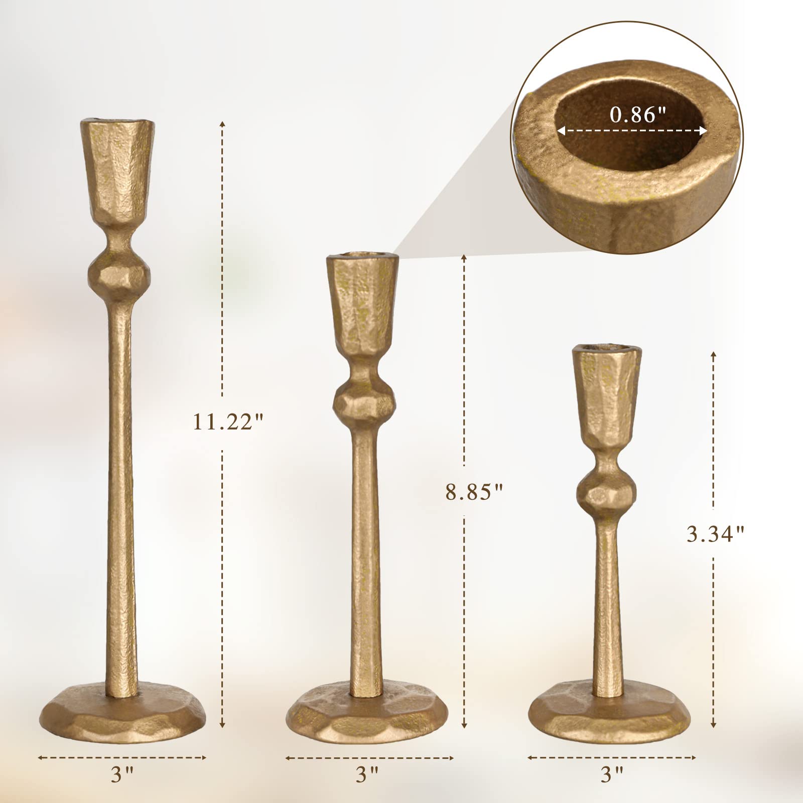 brass candle holder dimensions