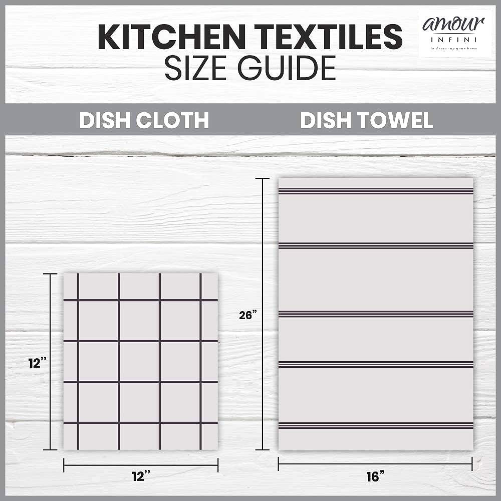 Terry Dish Cloths Size Guide