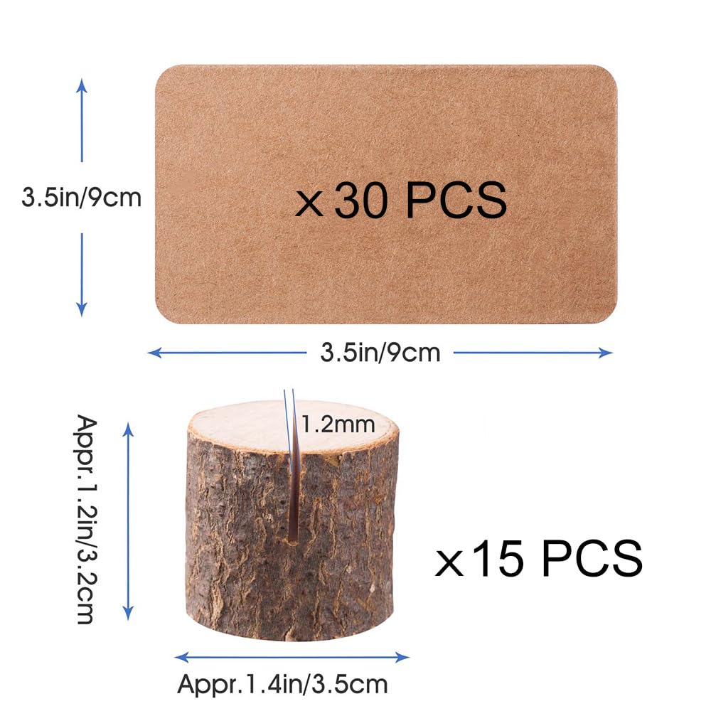 table number cards and wood holders