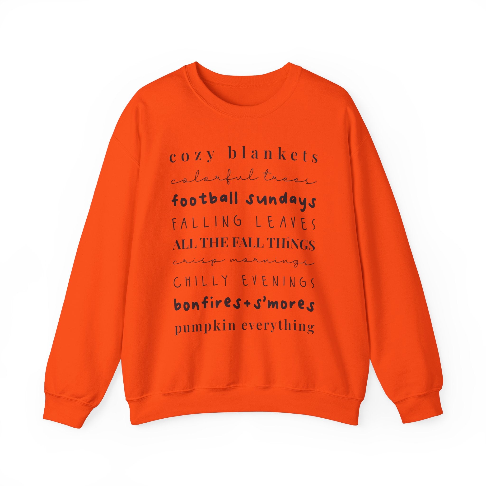 Fall Things Crewneck Sweatshirt Orange