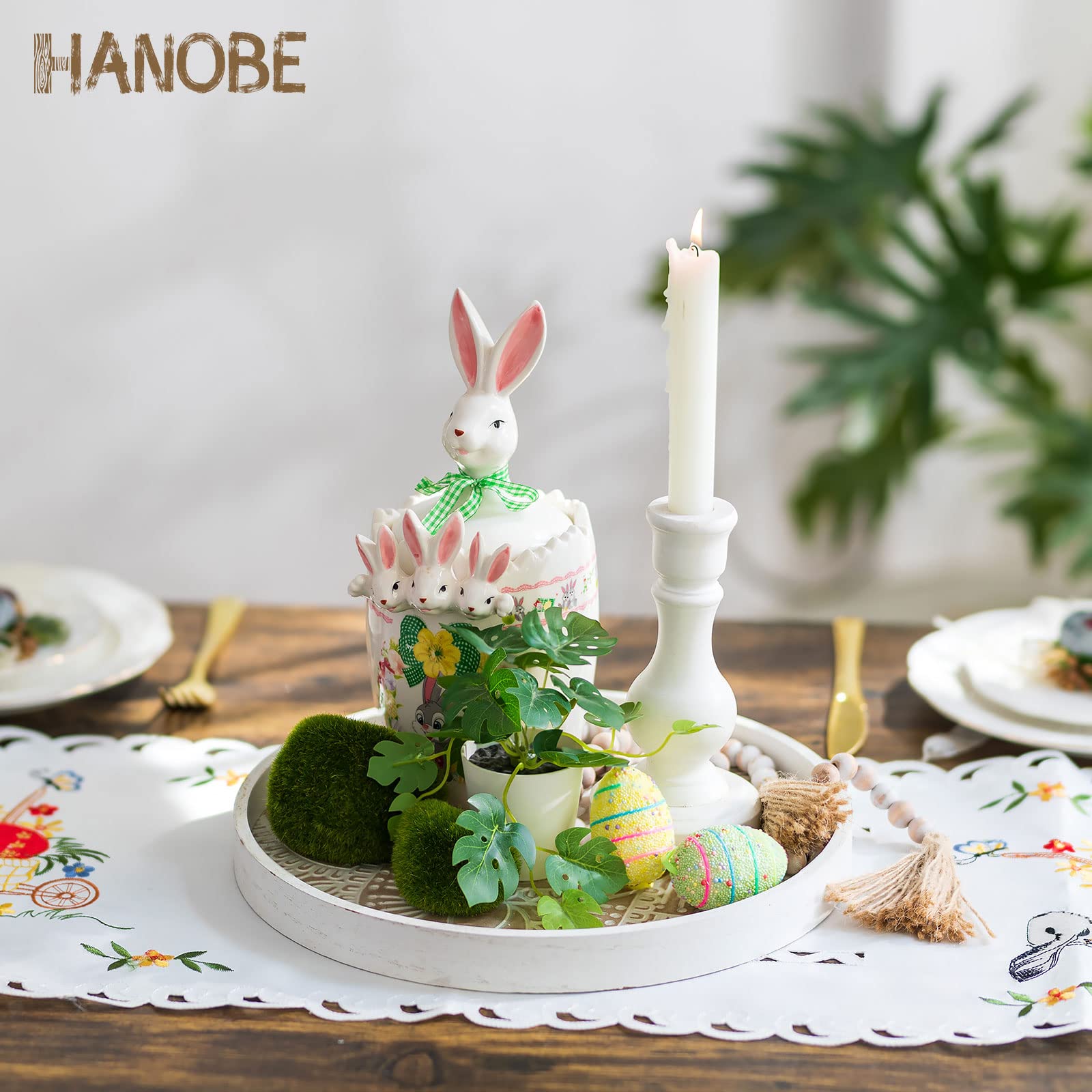 Round Decorative Serving Tray: Farmhouse Coffee Table Tray