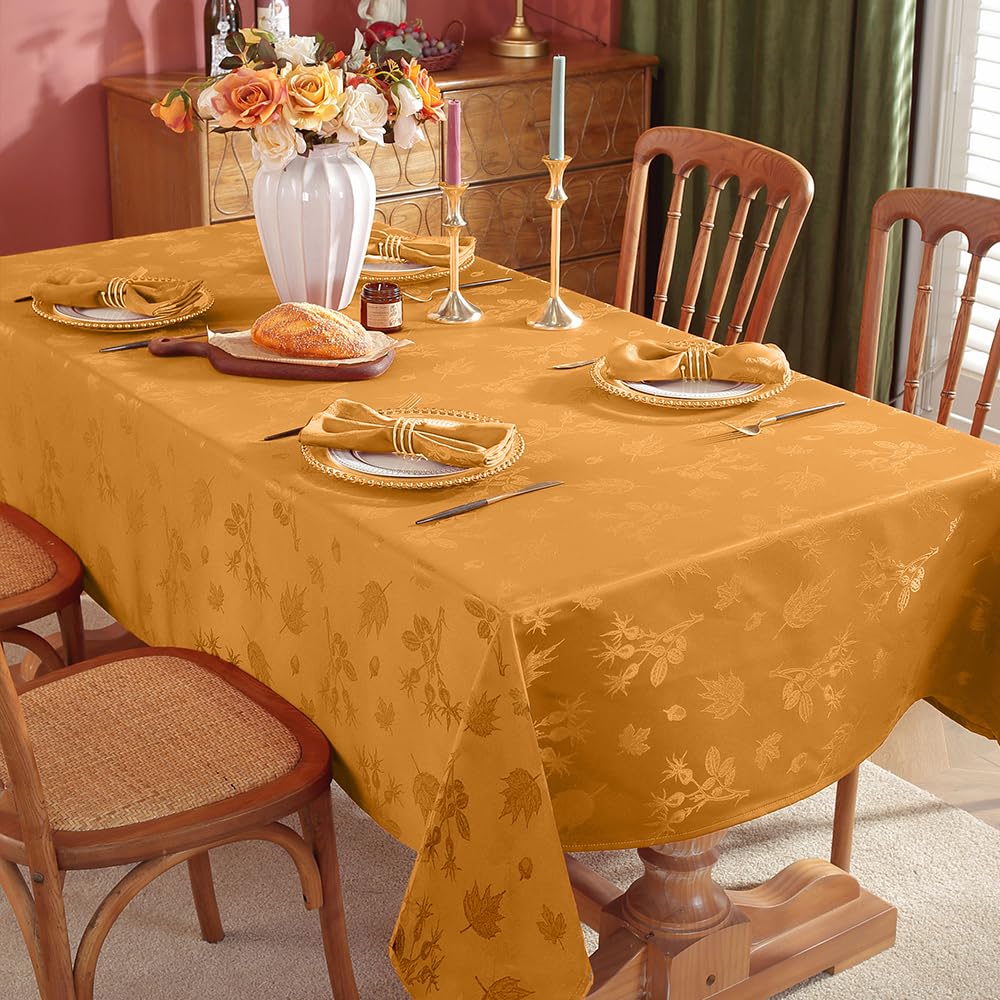 fall tablecloth with leaf pattern design