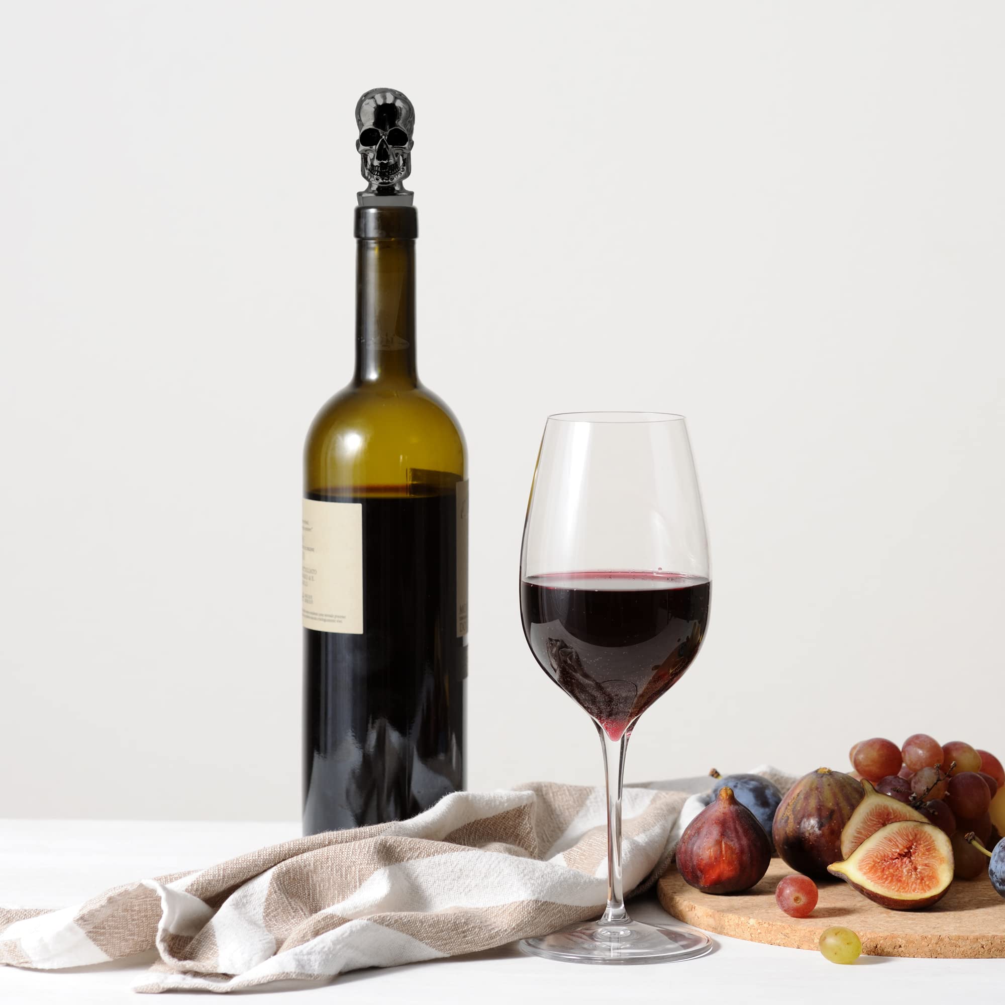 3D Skull Bottle Stopper Metal Wine Cork