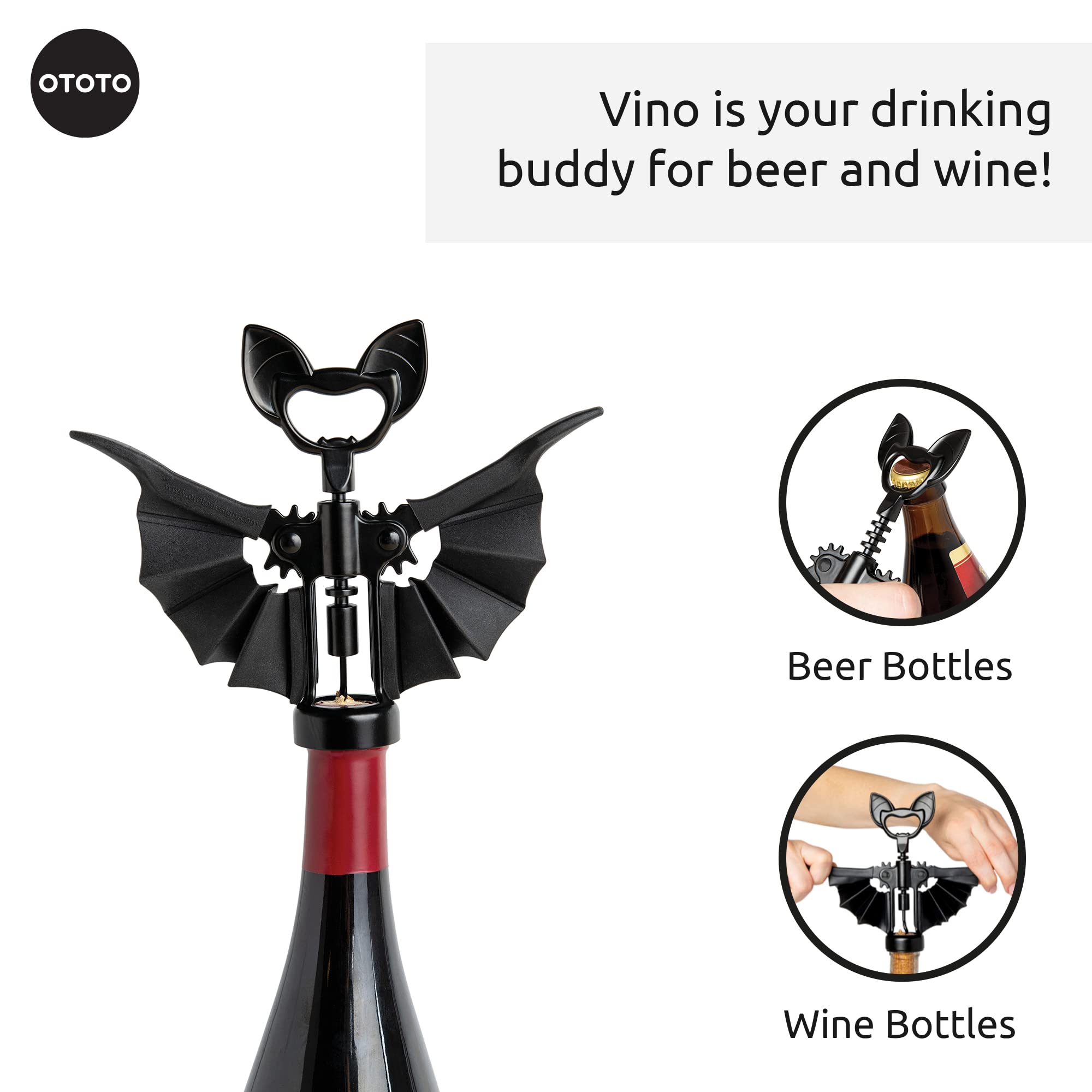 black bat beer bottle opener