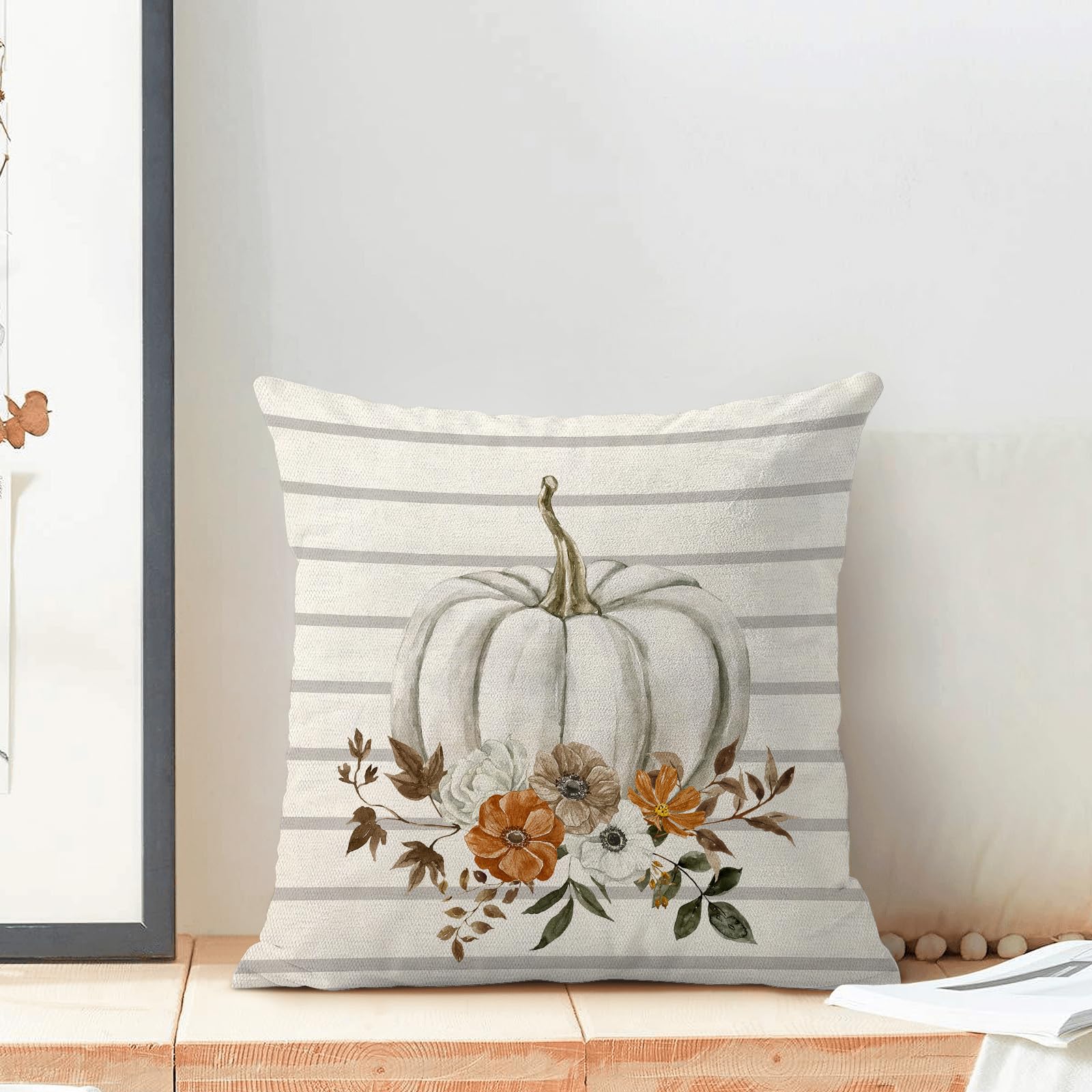 throw pillow cover fall pumpkins