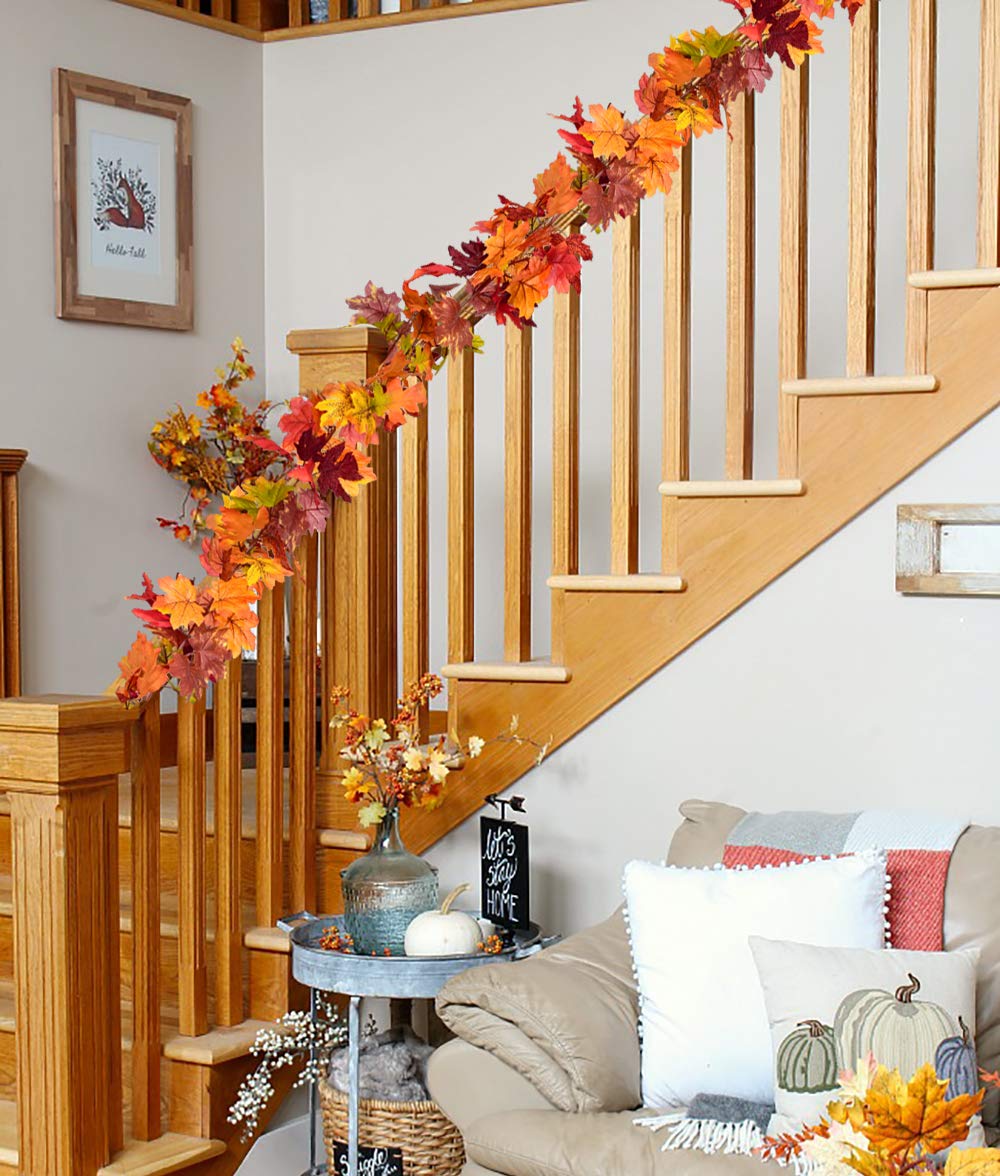 orange red yellow fall garland