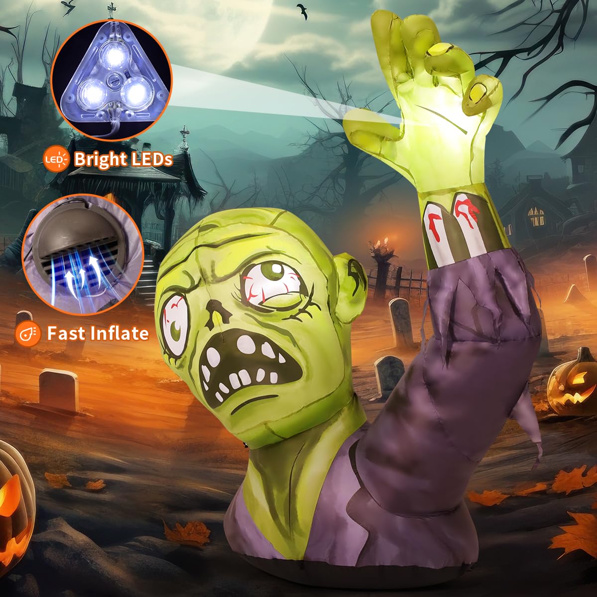 Large zombie inflatable decoration