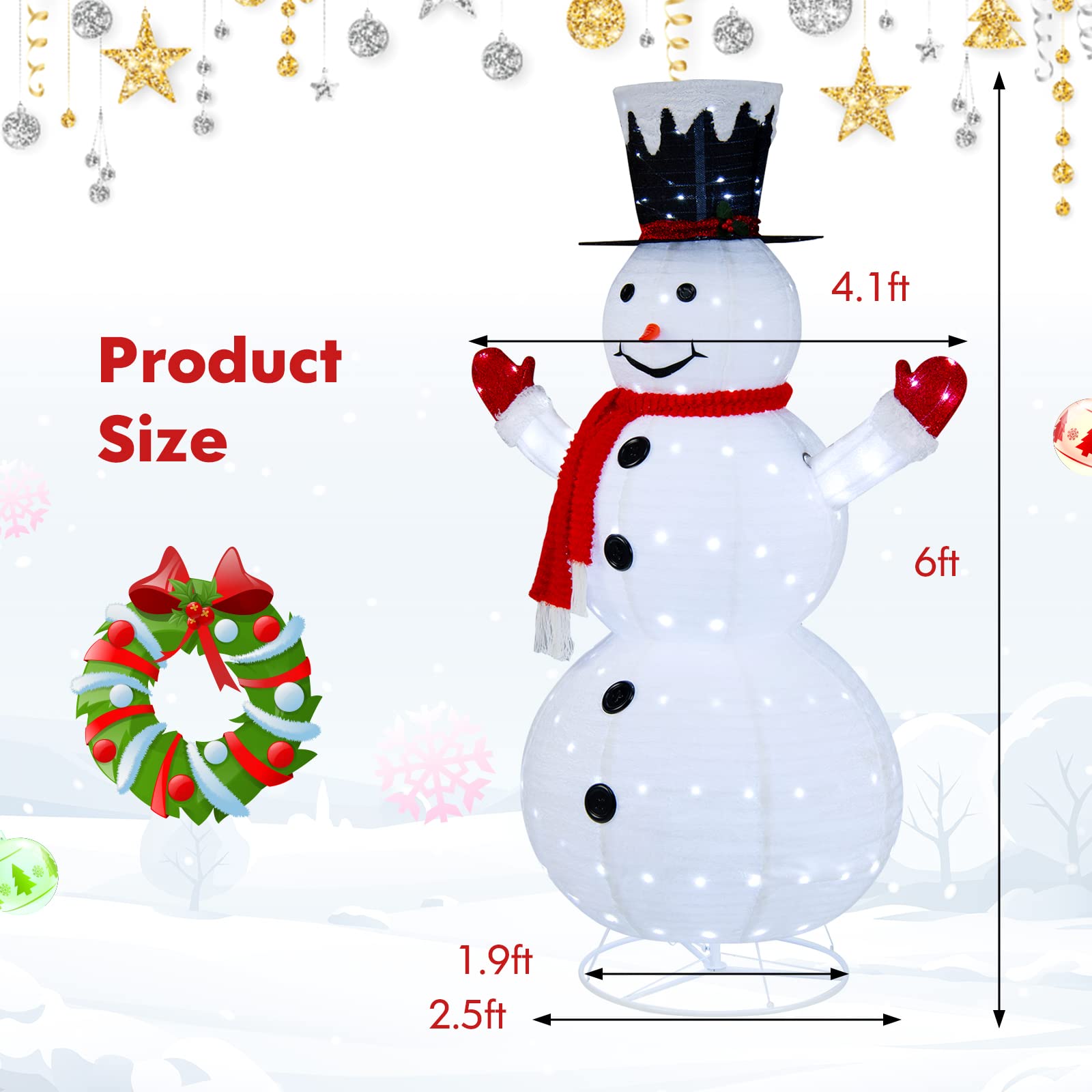 Outdoor snowman decoration details