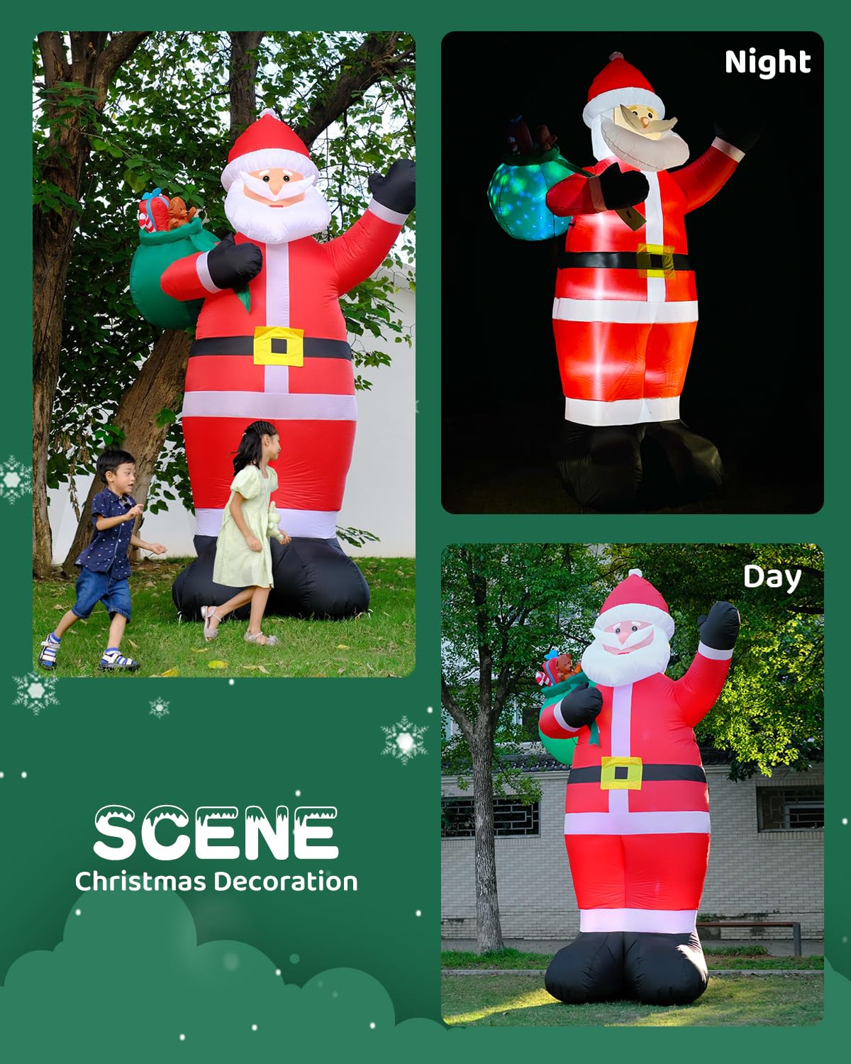 Christmas scene decoration night and day
