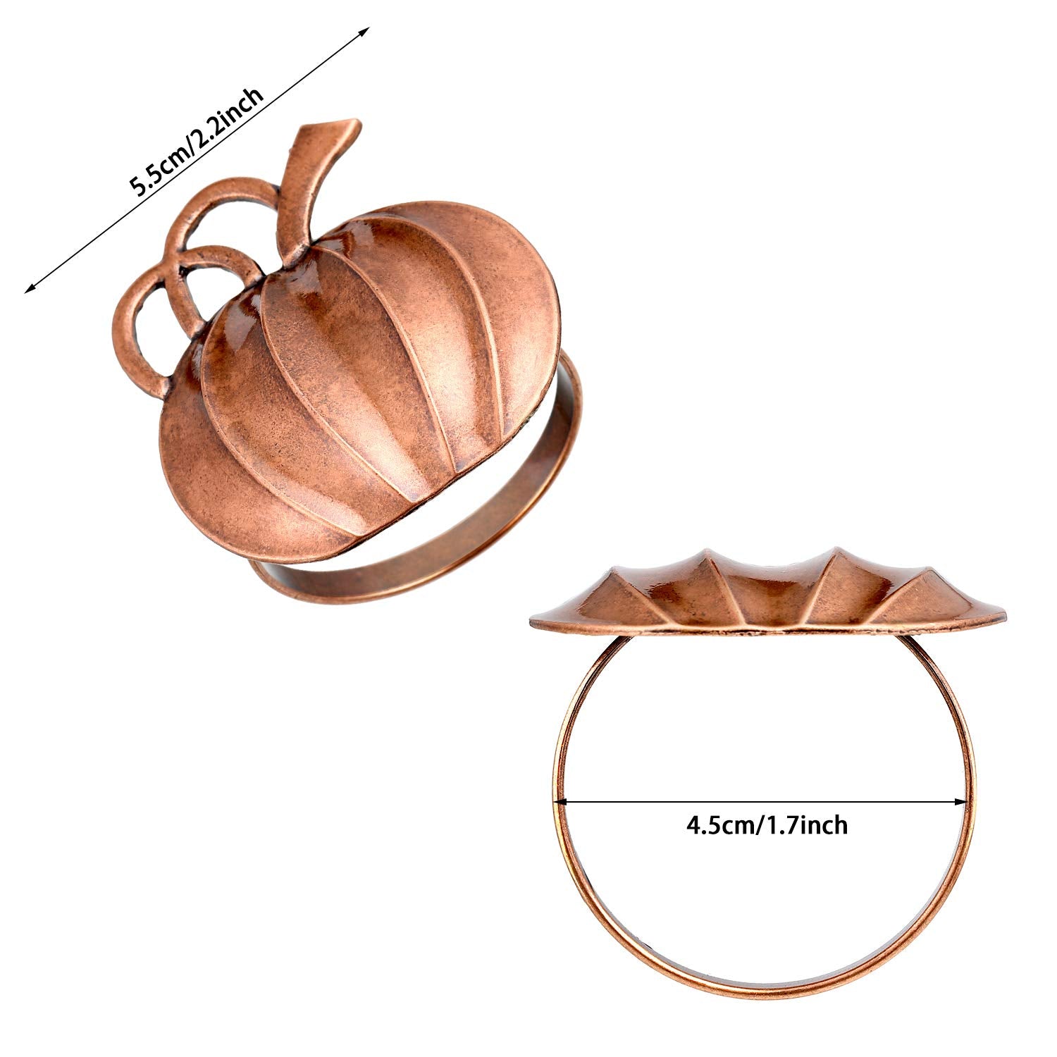 bronze pumpkin napkin ring size