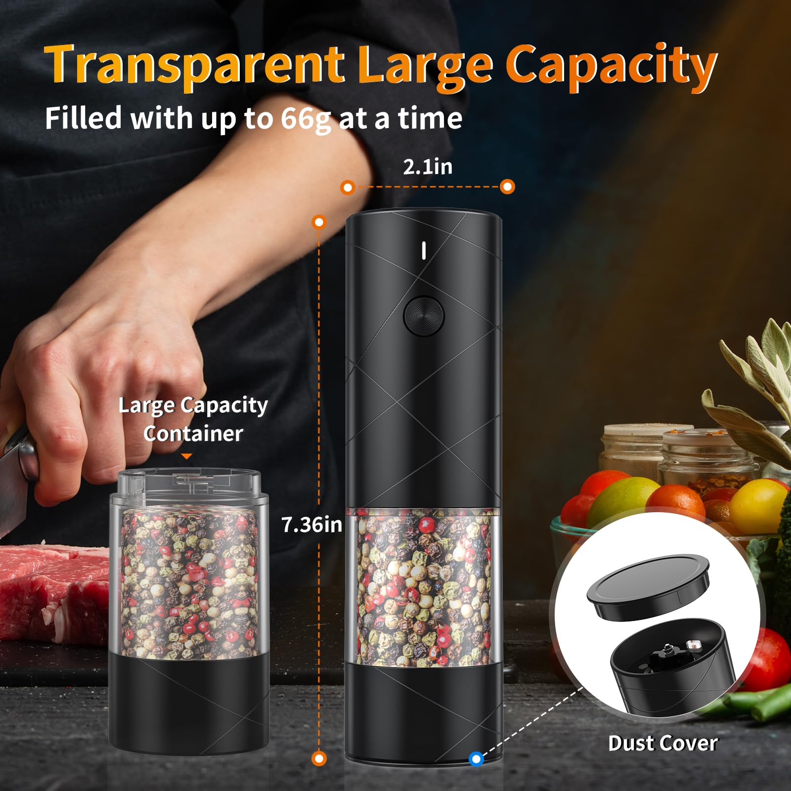 large capacity electric spice grinder set