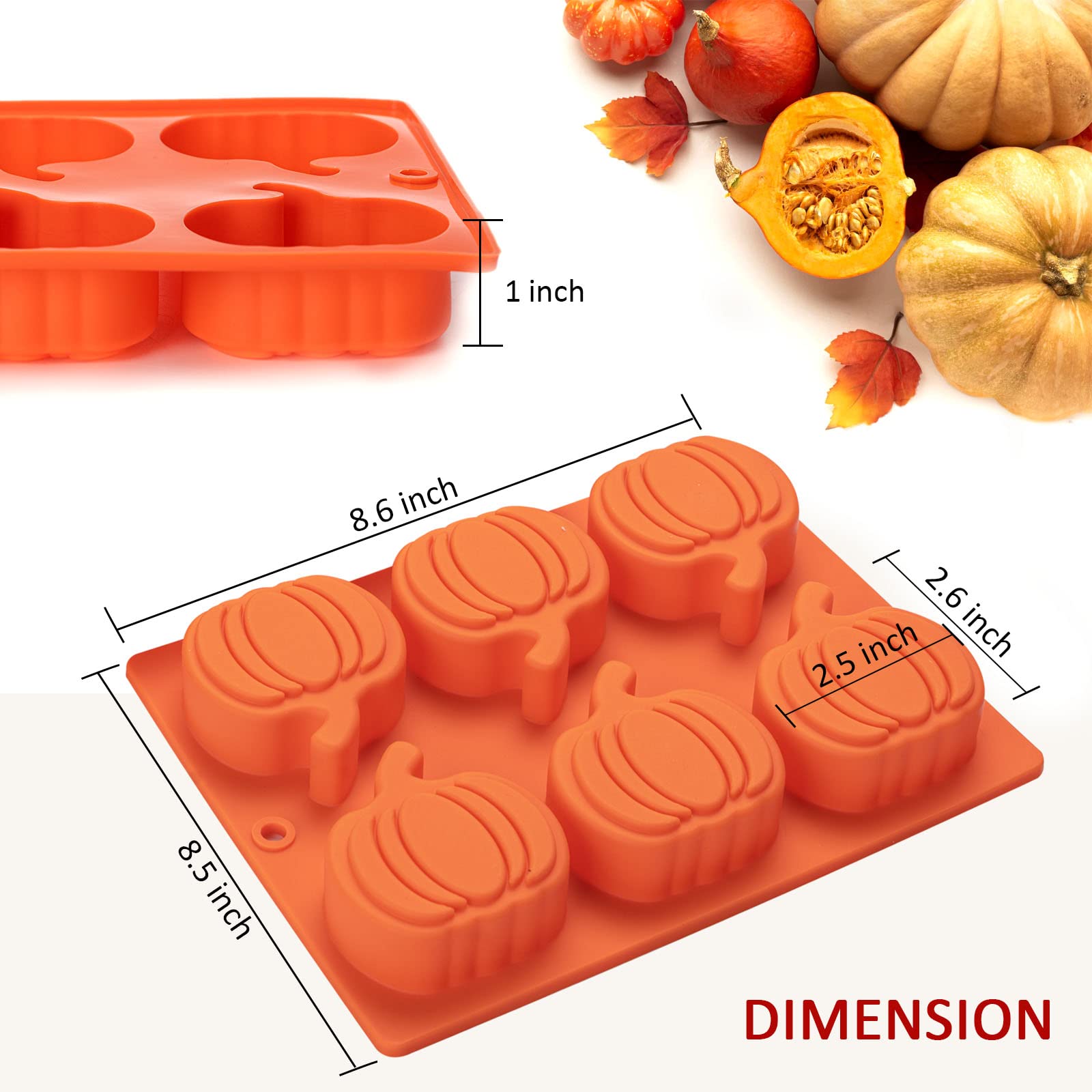 Halloween pumpkin cake molds dimensions