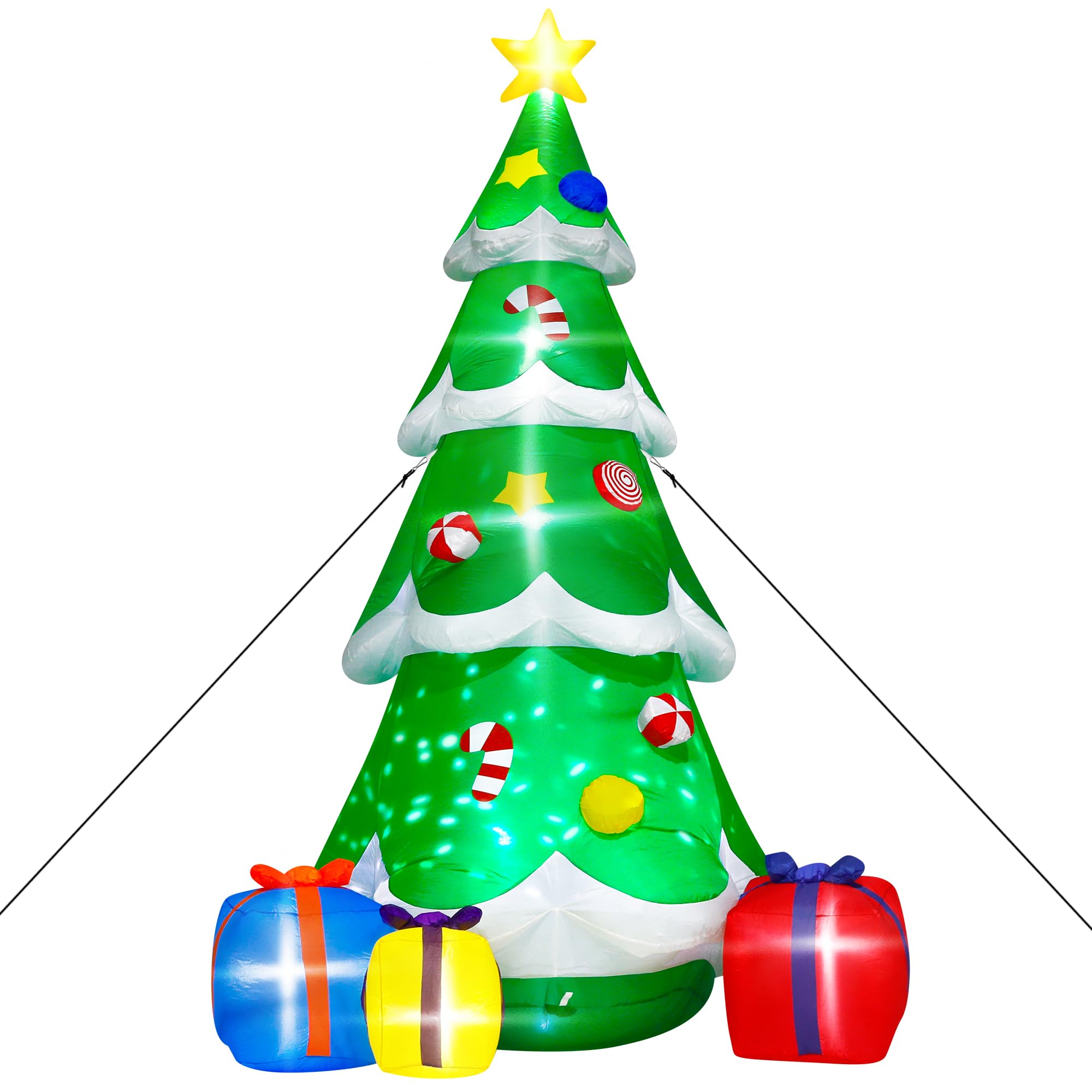 Christmas tree inflatable with matching fake presents