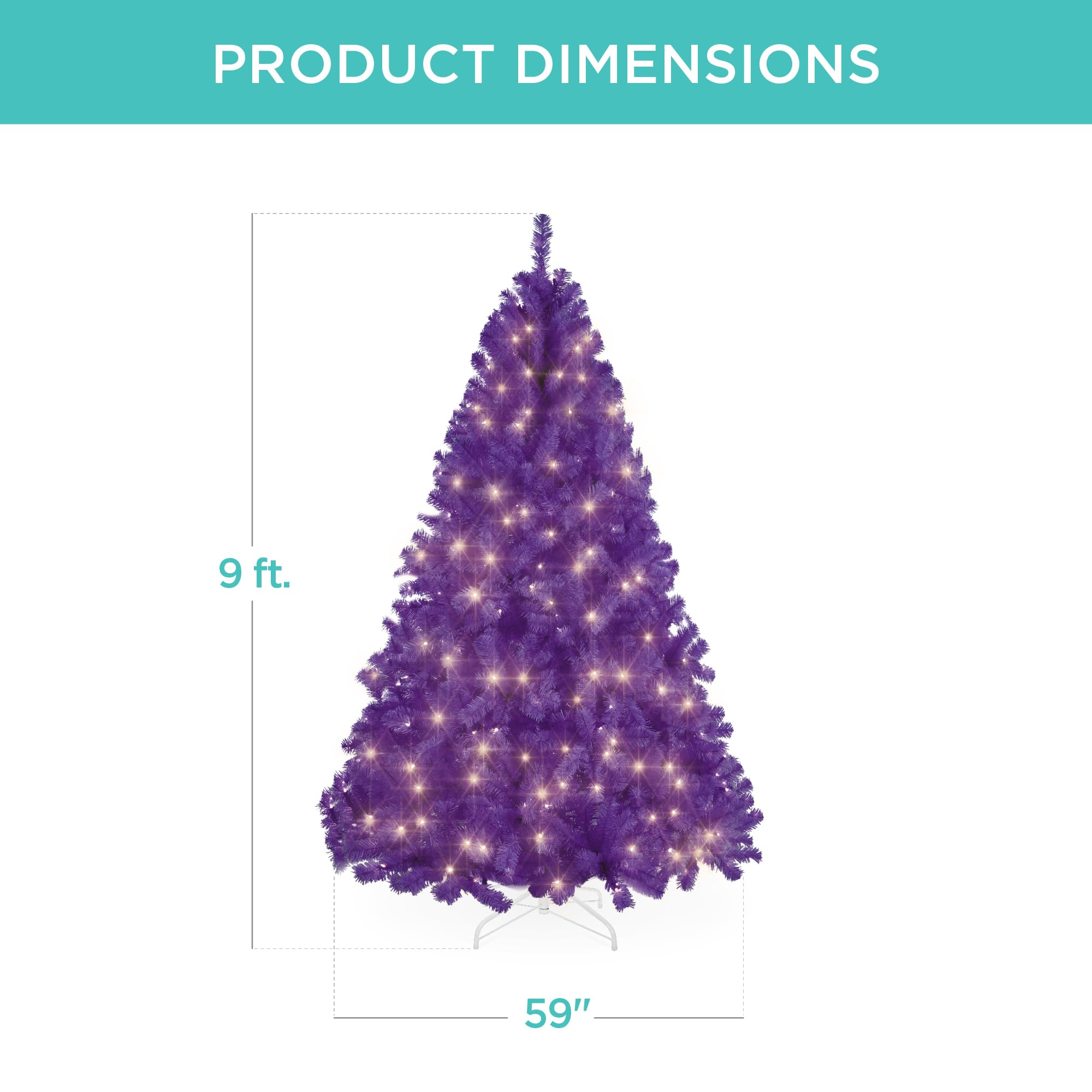 9ft Pre-Lit Purple Christmas Tree