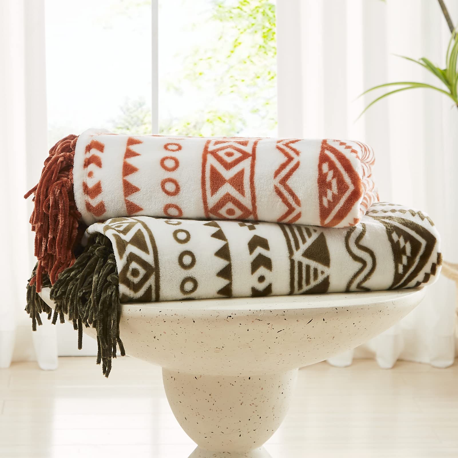 Fall Colored Aztec Pattern Blanket