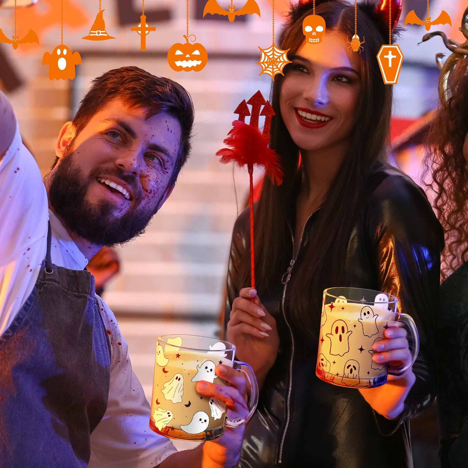 Halloween ghost coffee mug set
