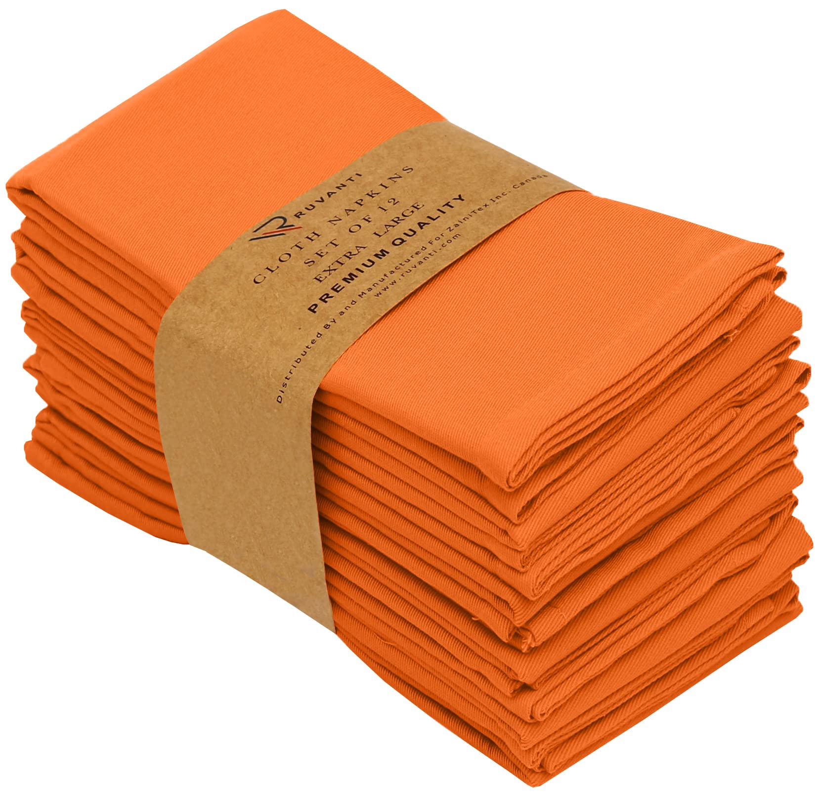 Set of 12 Orange Fall Cloth Napkins