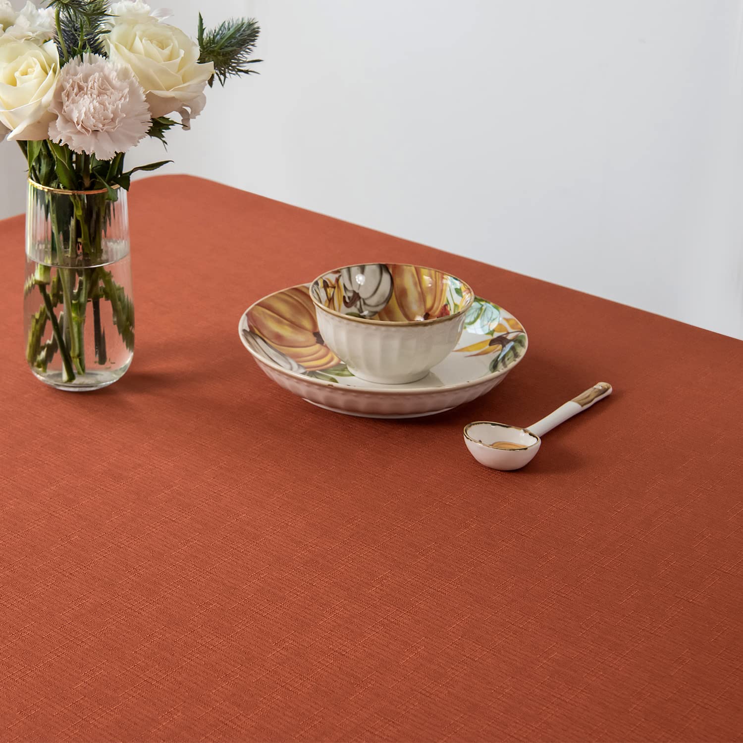 styled tablecloth for fall table