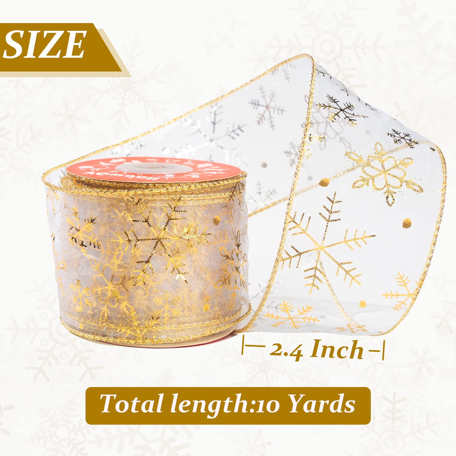 10 yards gold clear ribbon